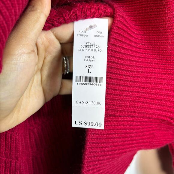 Off-Shoulder Red Sweater - Picture 10 of 14